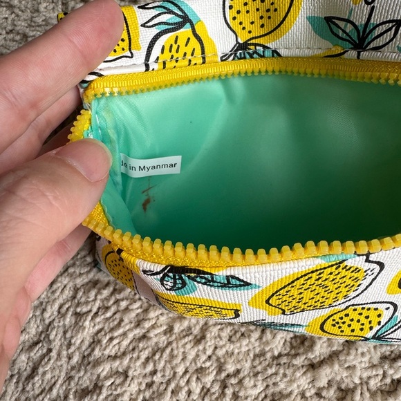 Ipsy Lemon Print Makeup Cosmetic Bag Pouch with Gold Zipper Summer Bright Spring - Picture 8 of 10